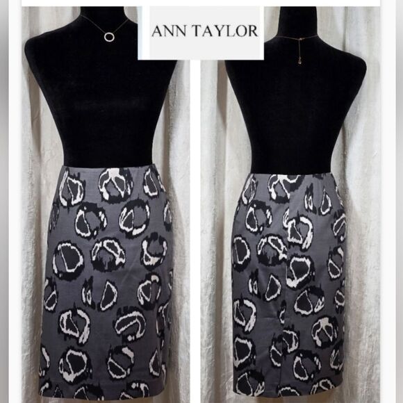 Ann Taylor Printed Cotton Pencil Skirt - Picture 1 of 14